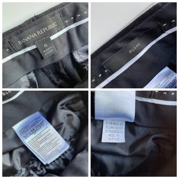 Banana Republic Sloan Cropped Trouser Pant Black Size 6 Workwear - Picture 4 of 7